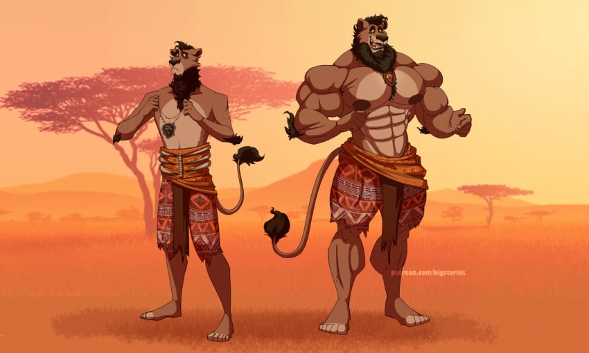 big_muscles black_hair disney hyper hyper_muscles idiot lion muscle_growth muscles nuka silver_stag the_lion_king the_lion_king_ii:_simba's_pride