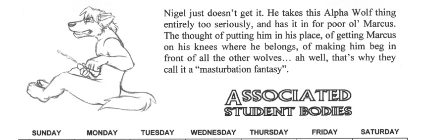 2003 anthro associated_student_bodies canine chris_mckinley cum cumshot fur furry male male_only masturbation nude orgasm penis secret_fantasies solo wolf