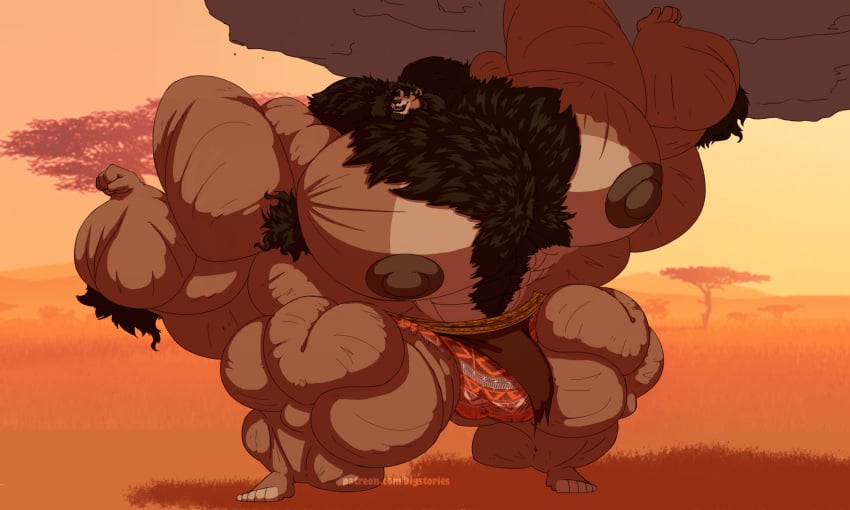 big_muscles black_hair disney hyper hyper_muscles idiot lion muscle_growth muscles nuka silver_stag the_lion_king the_lion_king_ii:_simba's_pride