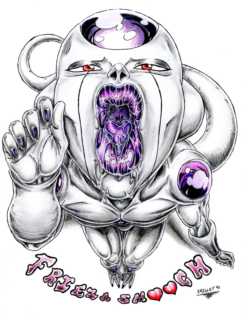 1boy blacklisted detailed frieza fuckboy kissing male male_only pov_kiss red_eyes skillet91 sloppy_kiss solo tagme traditional_media_(artwork) what where_is_your_god_now white_body why wtf