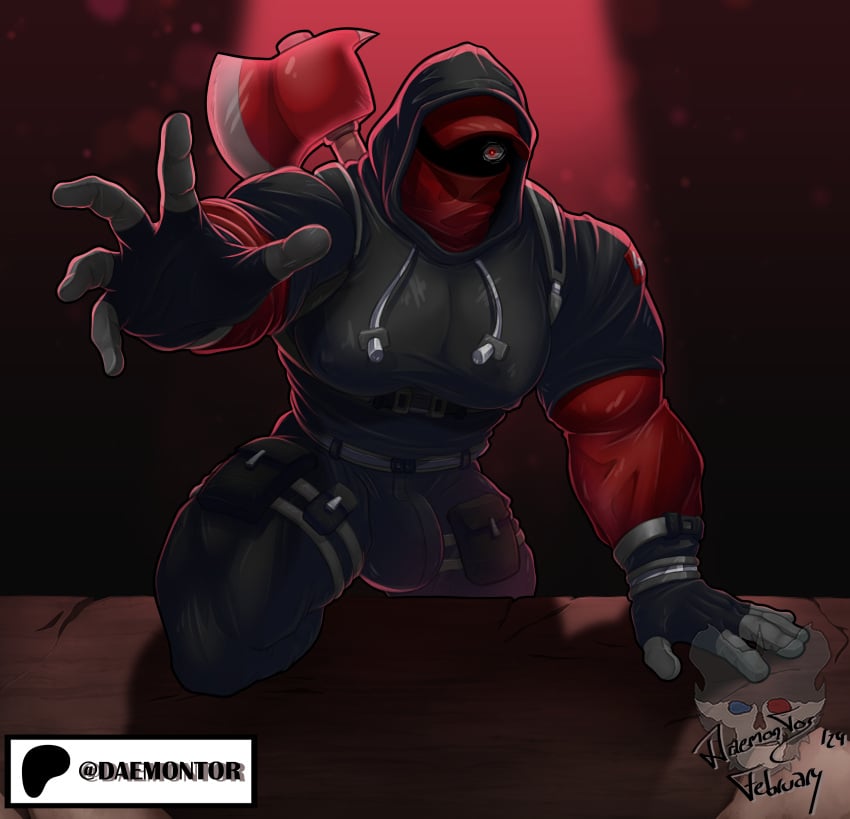 big_bulge bulge clothing daemontor looking_at_viewer male male_only masked_male monsterxmediator muscular_male nauseaxe_404 perverteddaemon tight_clothing