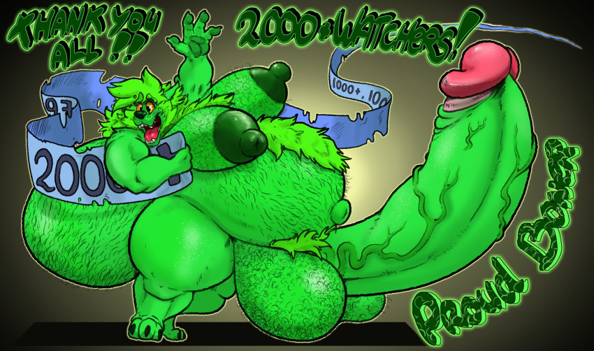 2021 4_fingers anthro areola ass balls banner belly big_areola big_belly big_butt big_nipples big_pecs big_penis body_hair canid canine canis celebration chest_hair claws colored desmo_(wolfbear303) digital_drawing_(artwork) digital_media_(artwork) english_text erect_nipples erection facial_hair feet fingers fur genitals glans hair hairy hairy_ass hairy_balls hairy_belly hairy_pecs hi_res huge_butt humanoid_genitalia humanoid_penis male mammal moobs navel nipples nude open_mouth open_smile orange_sclera overweight overweight_anthro overweight_male pecs penis pubes red_glans shaded simple_background smile solo teeth text thick_thighs toe_claws toes toned_muscles tongue vein veiny_penis wide_hips wolfbear303 yellow_eyes