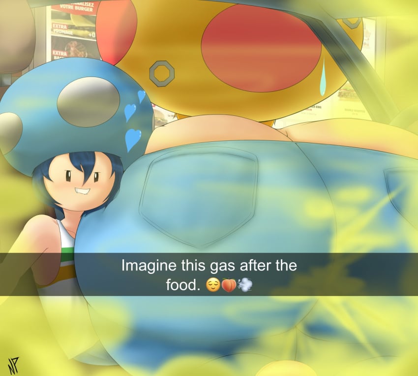 2boys ass ass_cleavage big_ass bigger_male blue_hair brap burger_king butt_crack clothed cory_(nataliebum25) fart fart_cloud fart_fetish femboy gay he_wants_to_order head_on_ass heart huge_ass jeans large_ass male_only mario_(series) mega_mushroom meme mini_mushroom nataliebum25 nintendo orange_hair original_character rusty_(nataliebum25) selfie smaller_male smile snapchat thick_thighs toad_(mario) wide_hips yaoi