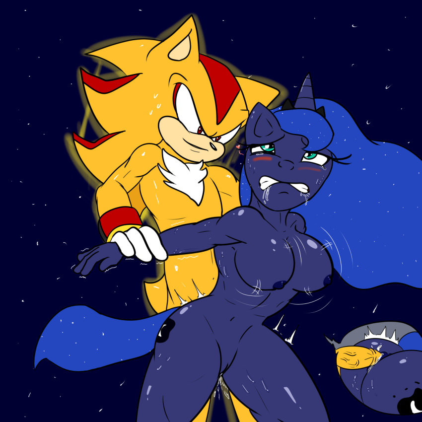 anal anthro ass duo female friendship_is_magic hasbro hi_res male male/female my_little_pony princess_luna_(mlp) sega sex shadow_the_hedgehog sonic_(series) sonic_the_hedgehog_(series) soulyagami64 space standing standing_sex super_form super_shadow