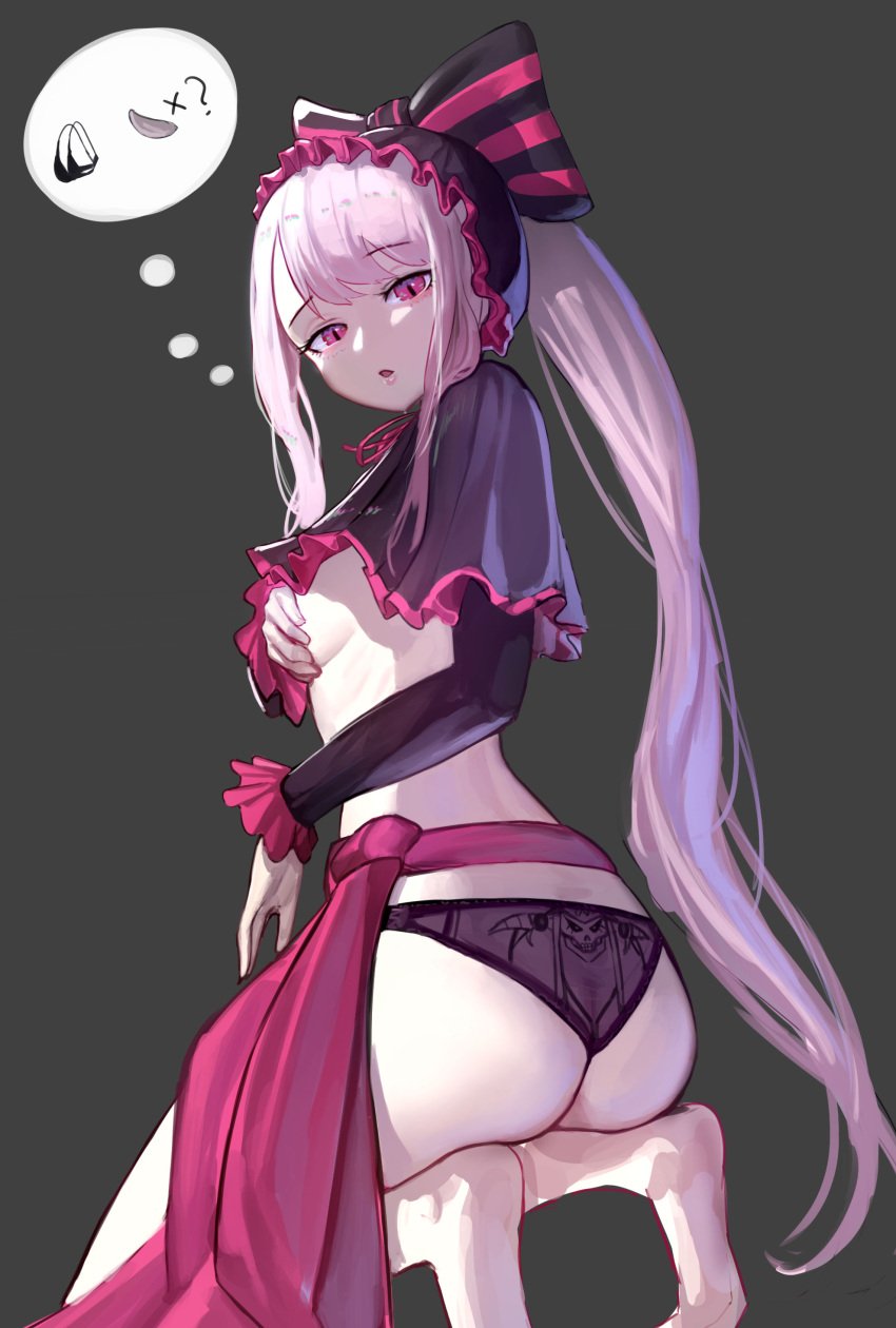 1girls ass breasts covered_nipples feet female long_hair mac_star overlord_(maruyama) panties ponytail shalltear_bloodfallen solo tagme vampire