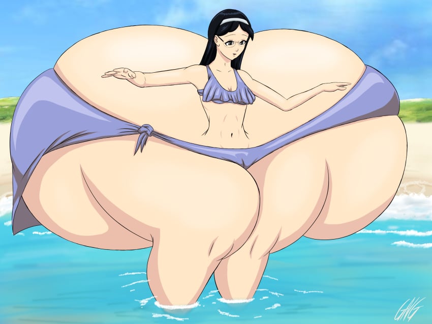 1girls ass ass_bigger_than_body ass_bigger_than_head beach big_ass black_hair colossal_ass enormous_ass fanart female giant_ass gigantic_ass glasses growth_academy headband huge_ass huge_hips hyper hyper_ass hyper_hips implied_ass_cleavage luckyjack020 massive_ass meat_wall_(body_type) shiori_matsumoto thick_thighs