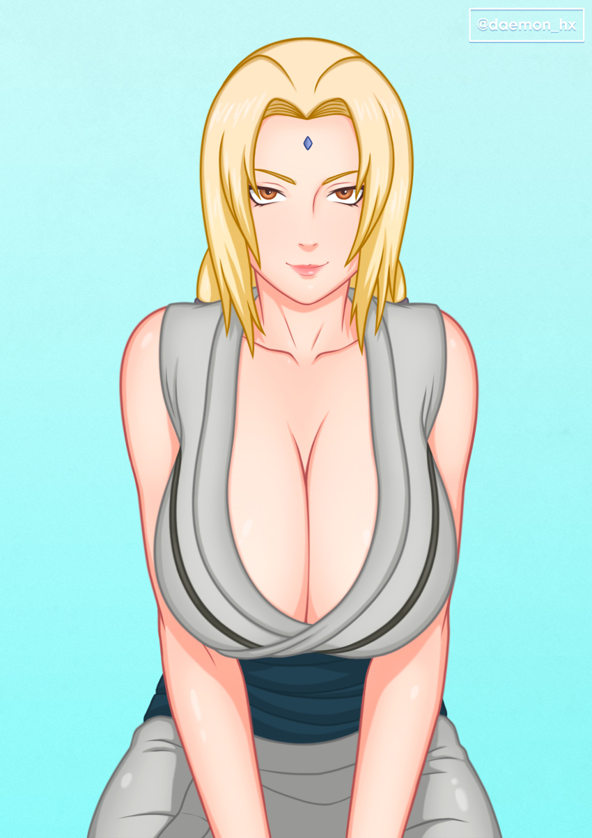 1girls big_breasts blonde blonde_hair breasts cleavage daemonhx female female_only huge_ass huge_breasts large_breasts looking_at_viewer milf naruto naruto_(classic) naruto_(series) naruto_shippuden short_hair shounen_jump solo solo_female tsunade