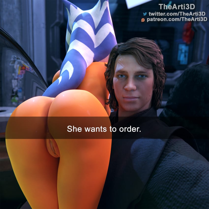 3d ahsoka_tano airress3d_(3d-modeller) alien alien_girl anakin_skywalker anus ass ass_focus backboob bare_ass bending_forward bent_over black_clothing breasts brown_eyes brown_hair car car_interior clone_wars clone_wars_(style) clothed clothed_male clothing completely_nude dialogue drive_thru duo english_text eyes facial_scar female fully_clothed he_wants_to_order horn human humanoid jedi jedi_knight light-skinned_male light_skin looking_at_viewer male medium_breasts meme nude nude_female open_eyes orange_skin ordering_food patreon phone phone_screen pussy rear_view restaurant robe scar scar_across_eye selfie she_wants_to_order shiny_skin signature snapchat star_wars taking_picture tentacle tentacle_hair text the_clone_wars:_season_seven thearti3d togruta twitter_username url vehicle