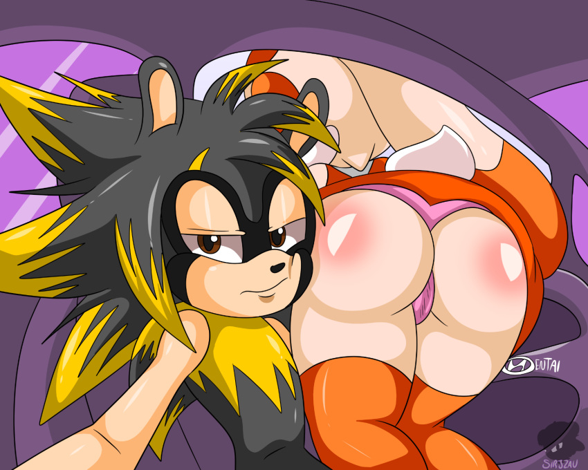 1boy 1girls ass ass_blush ass_focus ass_shot big_ass big_butt butt butt_blush butt_focus butt_shot character_request cream_the_rabbit fan_character female he_wants_to_order male meme panties sega sirjzau sonic_(series) sonic_team sonic_the_hedgehog_(series) textless textless_version thong trend wedged wedged_panties wedgie