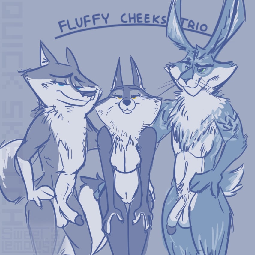 2022 20th_century_fox 20th_century_studios 4_fingers agent_classified anthro balls bedroom_eyes belly big_balls big_penis blue_body blue_eyes blue_fur blue_nose breasts bunnymund canid canine canis cheek_tuft dark_nose digital_drawing_(artwork) digital_media_(artwork) digital_painting_(artwork) dreamworks easter_bunny easter_bunny_(rise_of_the_guardians) english_text erect eyebrows eyelashes facial_tuft female fingers fluffy fluffy_chest fluffy_ears fluffy_tail fur fur_markings genitals green_eyes grey_background group half-closed_eyes hand_on_hip hands_on_legs hands_on_thighs hi_res humanoid_genitalia humanoid_penis illumination_entertainment inner_ear_fluff lagomorph legs_together leporid long_ears long_tail looking_at_viewer madagascar_(series) male mammal markings multicolored_body multicolored_fur narrowed_eyes neck_tuft nipples paramount_pictures penis porsha_crystal presenting prick_ears pubes pussy rabbit rise_of_the_guardians seductive shaded short_tail signature simple_background simple_coloring simple_eyes simple_shading sing_(movie) sing_2_(movie) sketch sketchy smile snout standing sweet.lemons text the_penguins_of_madagascar thick_eyebrows thick_thighs trio tuft two_tone_body two_tone_fur universal_studios vein veiny_penis white_body white_fur wide_hips wolf yellow_eyes