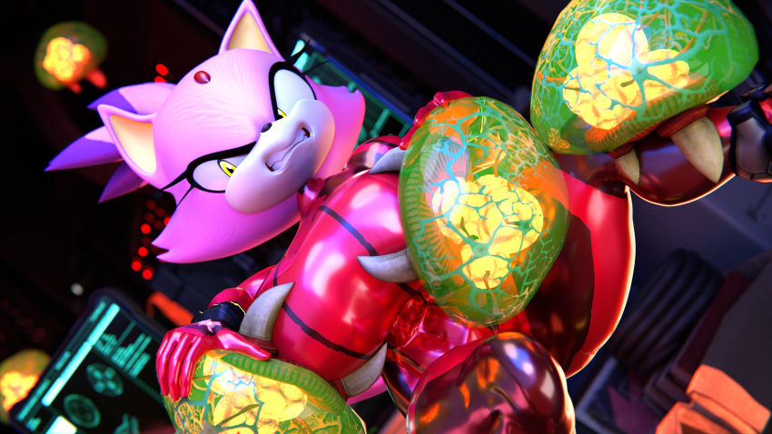 3d 3d_(artwork) absurd_res alien angry big_breasts blaze_the_cat blender_(software) bodysuit breast_grab breasts clothing digital_media_(artwork) felid feline female female_focus forced hand_on_breast hi_res huge_breasts latex mammal metroid metroid_(species) nintendo palisal rubber rubber_clothing rubber_suit sega skinsuit sonic_(series) sonic_the_hedgehog_(series) thick_thighs tight_clothing video_games zero_suit