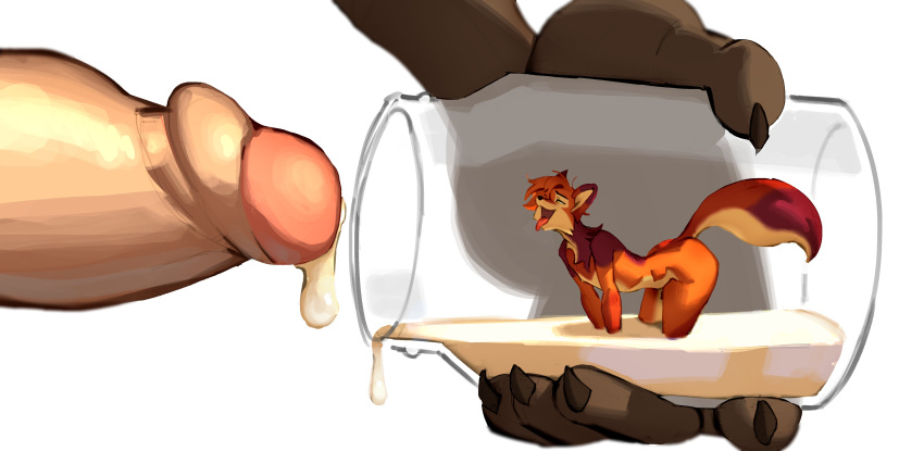 2022 absurd_res all_fours anthro anthro_on_anthro biped bodily_fluids brown_body brown_fur canid canine claws cum cum_bath cum_in_container cum_in_jar cum_jar cum_jar_(meme) digital_media_(artwork) duo erection finger_claws foreskin fox fur gay genital_fluids genitals hi_res humanoid_genitalia humanoid_penis macro male male_only mammal micro micro_on_macro multicolored_body multicolored_fur open_mouth orange_body orange_fur partially_retracted_foreskin penis queervanire red_body red_fur simple_background size_difference tan_body tan_fur white_background