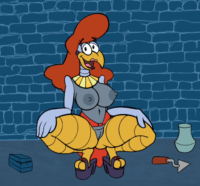 1girls adventures_of_sonic_the_hedgehog anthro areola avian bird breasts chicken clothing female footwear galliform gallus_(genus) genderswap_(mtf) genitals gold_(metal) gold_jewelry hair hi_res high_heels jewelry lipstick machine makeup navel necklace nipples open_mouth phasianid pussy raki_boi red_hair robot rule_63 scratch scratch_(adventures_of_sonic_the_hedgehog) scratch_(sonic) sega solo sonic_(series) sonic_the_hedgehog_(series) squatting_position