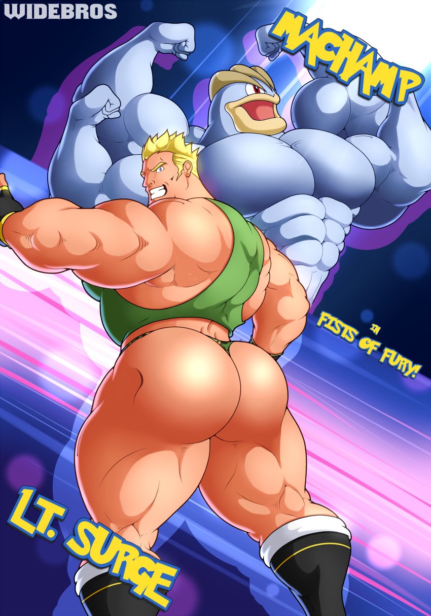 abs biceps bodybuilder hyper hyper_balls hyper_genitalia hyper_muscles hyper_penis hyper_testicles lt_surge machamp male male_focus male_only muscle muscles muscular muscular_arms muscular_ass muscular_back muscular_legs muscular_male muscular_thighs nipples pecs pokemon pokemon_(species) thick_thighs thong veins veiny_penis widebros