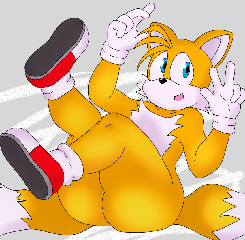 ass ass_focus big_ass big_butt blue_eyes cute fat fox fox_boy fox_ears fox_tail frederickjdraws furry furry_ears furry_only furry_tail gloves kawaii male male_only nude orange_fur shoes sonic_(series) sonic_the_hedgehog_(series) tails tails_the_fox thick thick_ass thick_thighs