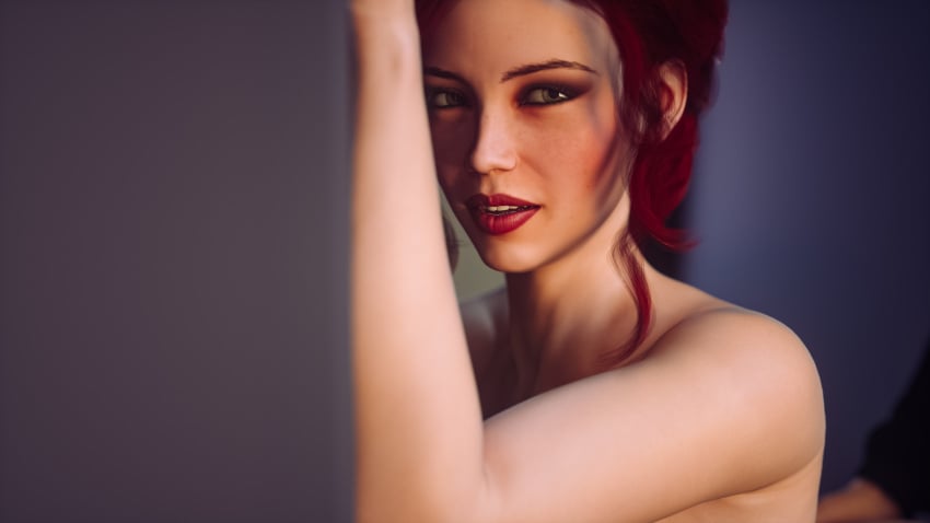 1girls 3d city_of_broken_dreamers daz_studio green_eyes hi_res looking_at_viewer nude phillygames red_hair red_lipstick victoria_shields