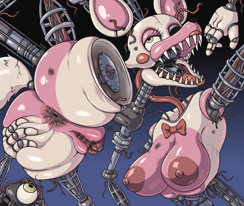 1girls anthro anus body_horror butt censored detailed female_only five_nights_at_freddy's five_nights_at_freddy's_2 furry liarborn mangle_(fnaf) nightmare_waifu pussy robot_girl