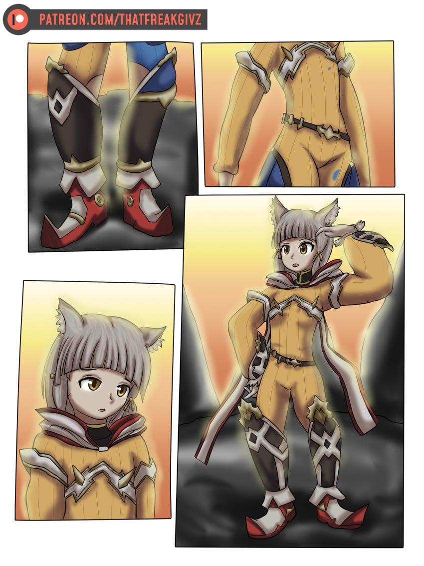 cat_ears catgirl gender_transformation hair_color_change hair_growth human_to_humanoid humanoid identity_death kemonomimi mtf_transformation nia nia_(xenoblade) pale_skin rex_(xenoblade) species_transformation thatfreakgivz transformation xenoblade_(series) xenoblade_chronicles_2