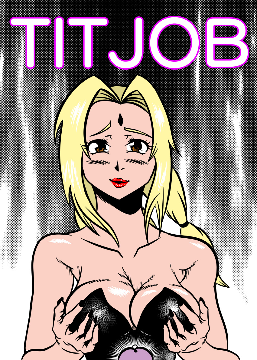 big_breasts blonde_hair boobfuck boobjob breasts huge_breasts lipstick lizeart milf naruto naruto_(series) naruto_shippuden paizuri titjob tsunade