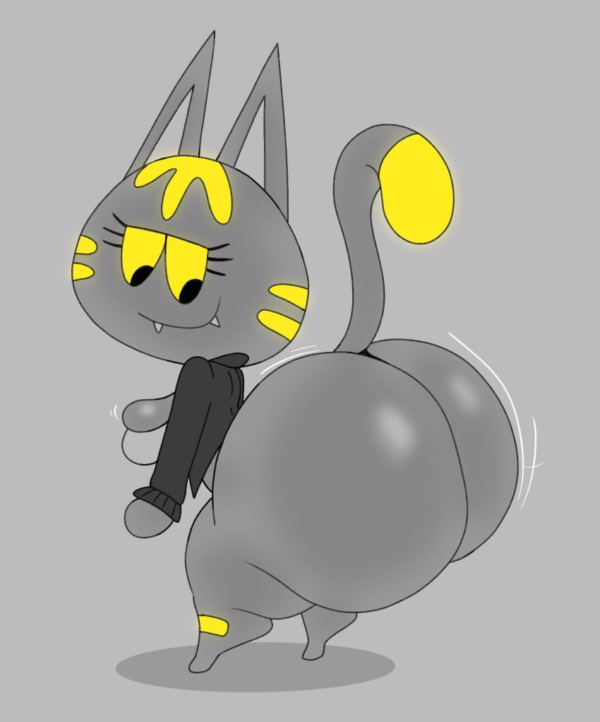 2022 animal_crossing ass big_ass big_butt breasts breathotter bubble_ass bubble_butt feline female katt_(animal_crossing) nintendo twerking