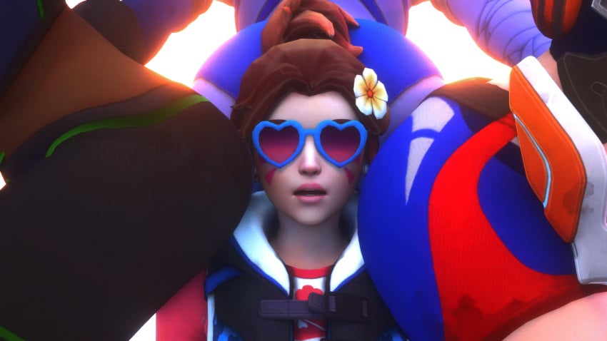 3d 4girls animated ass_sandwich d.va female female_only hana_song kishi overwatch purple-tinted_eyewear sombra sunglasses tinted_eyewear tracer twerking waveracer_d.va widowmaker