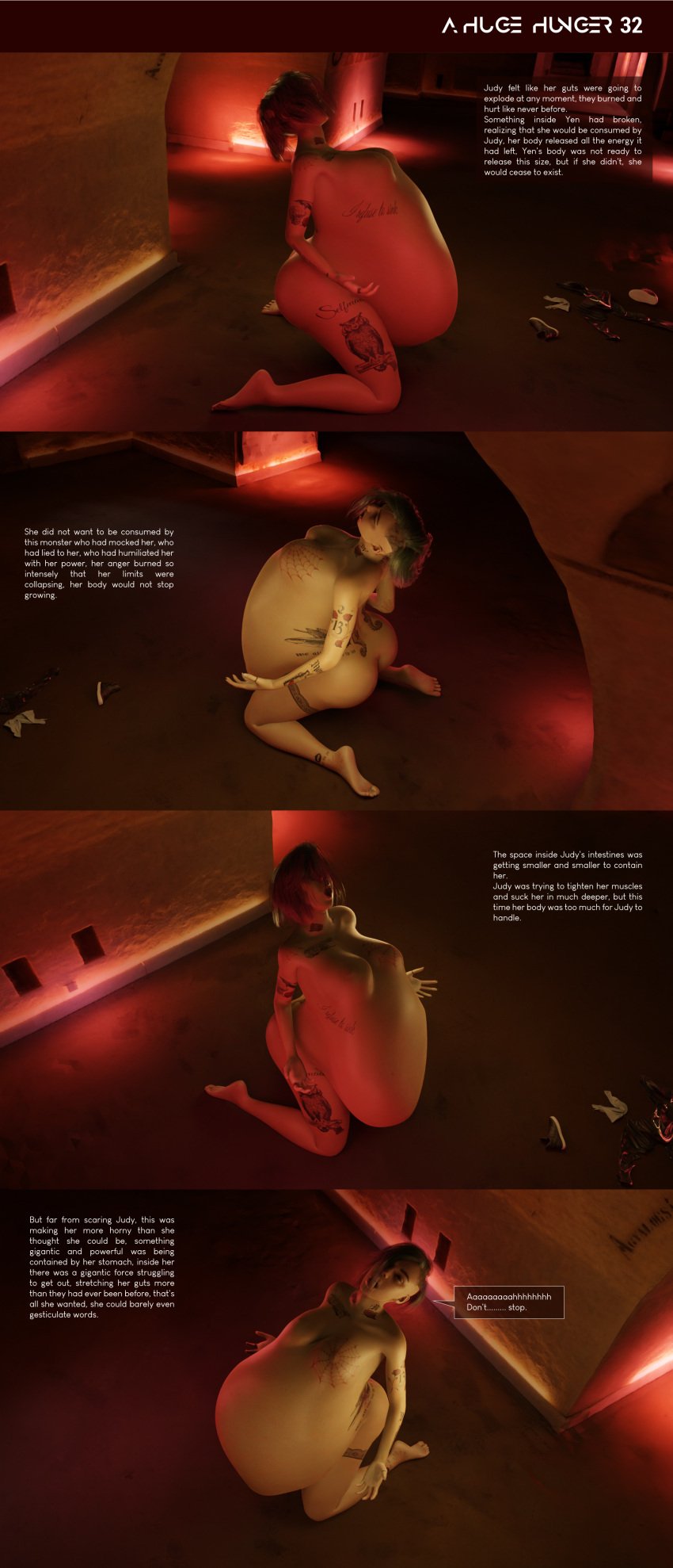 3d 3d_(artwork) ass big_belly bra breasts bulge cd_projekt_red comic cyberpunk_2077 digestion dominant dominant_pred female female_pred giantess giantess_vore growth judy_alvarez large_breasts lepetitejane1111 medium_breasts mini_giantess multiple_prey naked nude nude_female nudity oral_sex page_32 the_witcher_(series) the_witcher_3:_wild_hunt unwilling_prey vore yennefer