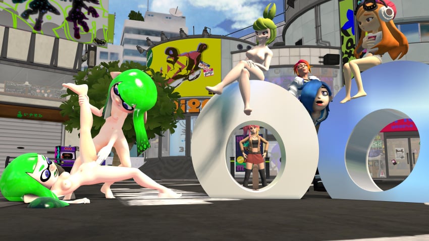 3d 4k 7girls belle_fontiere dildo female_only human_meggy inkling_girl jennifer_(thesssfm) luna_(thesssfm) meggy_spletzer melony_(smg4) meta_runner object_insertion obscured_pegging saiko_bichitaru_(smg4) smg4 splatoon tari_(smg4)