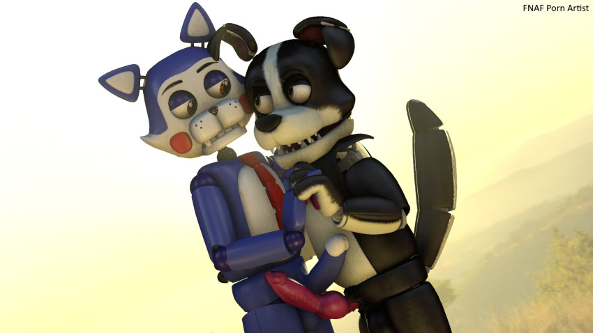 animatronic candy_(fnac) canine couple domestic_cat domestic_dog doug_(tnar) feline five_nights_at_candy's gay male/male penis those_nights_at_rachel's