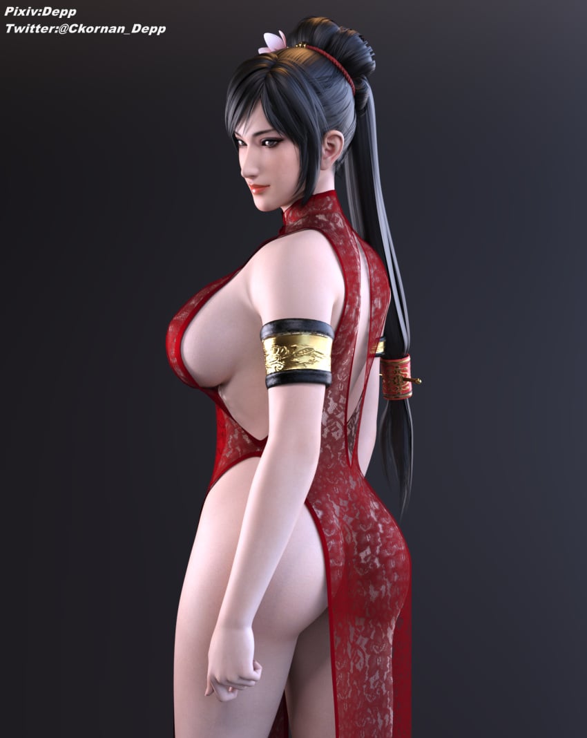 1girls 3d armwear asian asian_female ass big_breasts black_hair blue_eyes breasts cheongsam chinese_clothes ckornan_depp curvaceous curvy curvy_body curvy_female dynasty_warriors female hi_res high_resolution highres large_breasts legs lian_shi lipstick long_hair mature_female mature_woman milf no_panties pale-skinned_female pale_skin revealing_clothes side_view sideboob skimpy_clothes solo solo_female solo_focus standing thick_ass thick_thighs tied_hair tight_clothing voluptuous