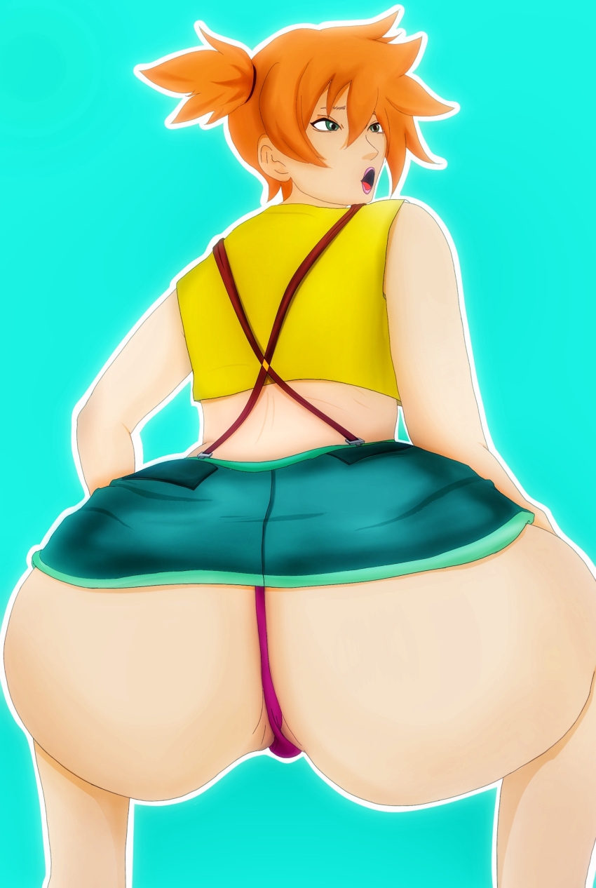 1girls 2d anime ass big_ass big_breasts big_butt female female_only girly kasumi_(pokemon) pokemon solo teenager thong voluptuous xxxlolxxx