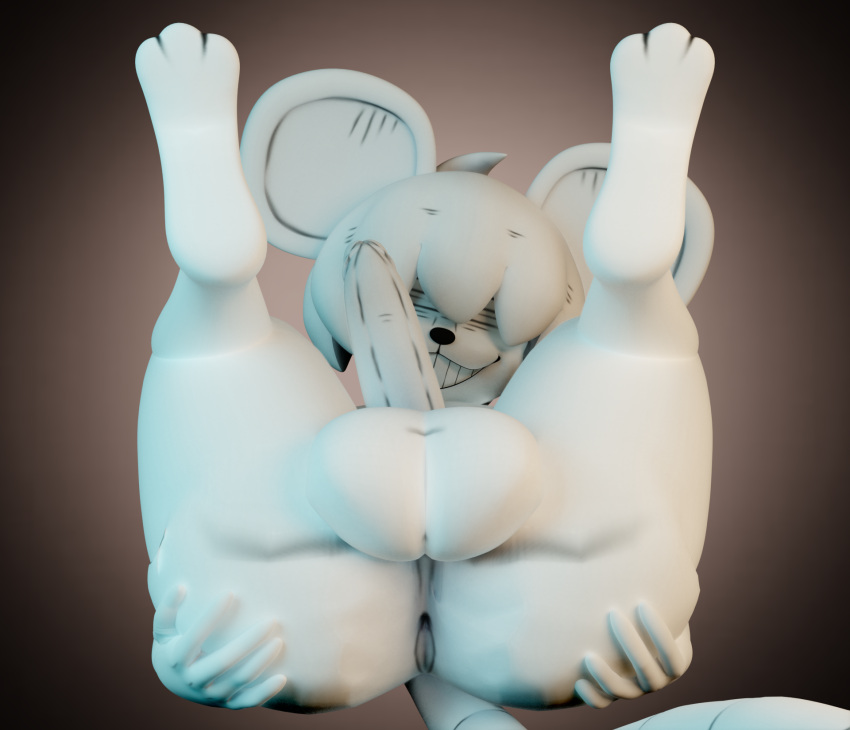 3d_(artwork) anthro anus ass balls big_balls big_penis blender_(software) digital_media_(artwork) feet folded_legs funny_gay_rat genitals grin hi_res hidden_eyes huge_balls lewdert looking_at_viewer male mammal murid murine penis presenting presenting_anus presenting_balls rat rodent simple_background smile solo spread_butt spread_legs spreading