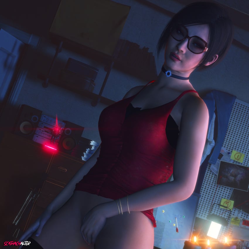 1girls 2020s 2022 3d 4k ada_wong ada_wong_(adriana) asian asian_female black_hair candle capcom choker clothed dress exposed_pussy female female_only looking_away looking_to_the_side poster resident_evil resident_evil_2 resident_evil_2_remake rubbing_pussy scathachalter sfm solo solo_female source_filmmaker sunglasses tinted_eyewear watermark