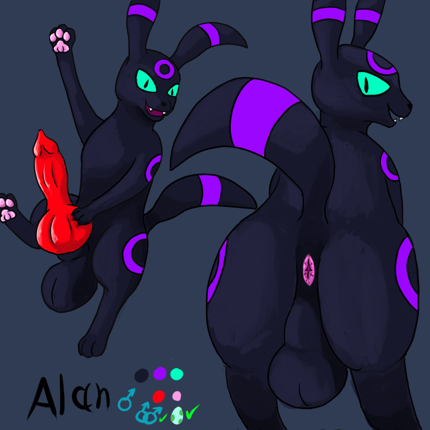 alternate_color animal_genitalia animal_penis anus canine_penis eeveelution feral gender_symbol generation_2_pokemon genitals hi_res male male_symbol nintendo penis pokemon pokemon_(species) presenting presenting_anus solo symbol umbreon video_games vulnec