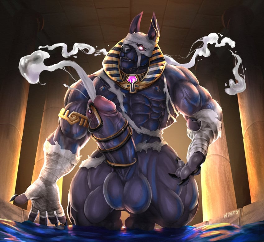 abs anubis biceps cum furry hyper hyper_balls hyper_genitalia hyper_penis hyper_testicles male male_focus male_only muscle muscles muscular muscular_arms muscular_ass muscular_back muscular_legs muscular_male muscular_thighs nipples pecs veins veiny_penis wintech3112