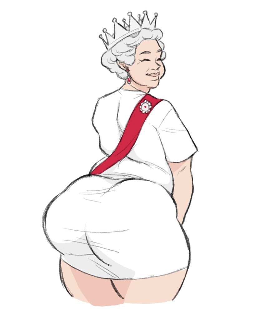 1girls ass ass_in_dress british crown dress earrings gilf history pawg public_domain queen_elizabeth_ii real_person royalty smiling smiling_at_viewer smooth_skin white_dress zigzaglewds