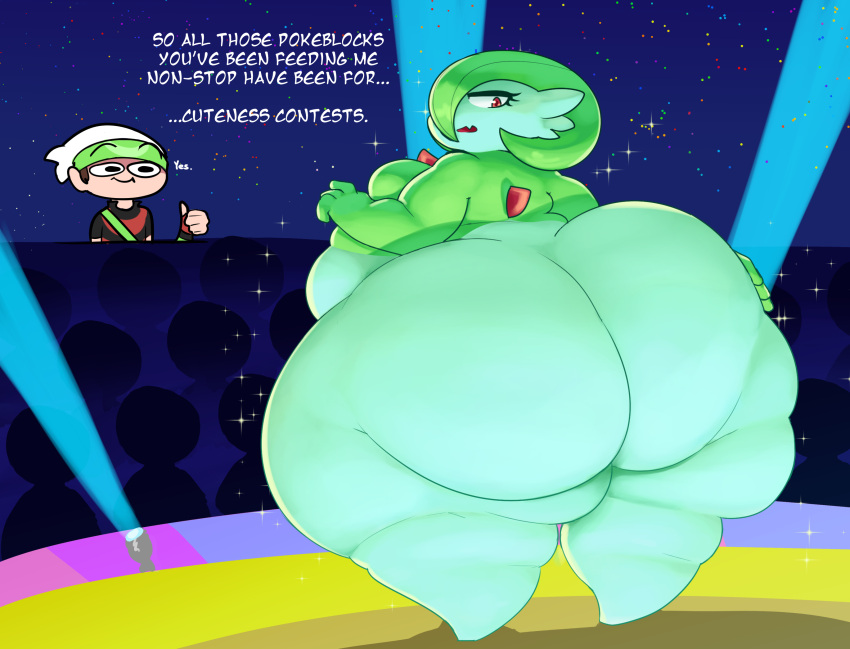 1boy 1boy1girl 1girls 2020 alternate_version_available anthro ass bottom_heavy brendan_(pokemon) curvaceous curvy english english_text female game_freak gardevoir hi_res high_resolution highres hips huge_ass huge_thighs hyper hyper_ass hyper_hips hyper_thighs looking_back male mysterydad nintendo pokemon pokemon_(species) pokemon_rse red_eyes text thick_ass thick_thighs thighs voluptuous wide_hips