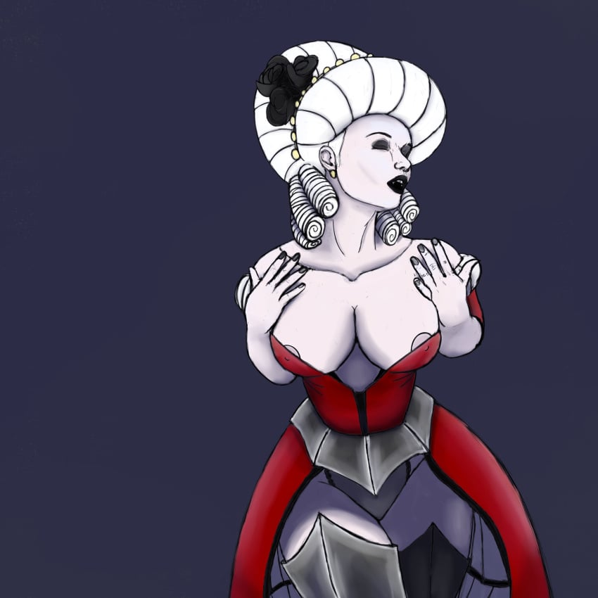 1girls breasts callmewritefag female female_only isabella_von_carstein light-skinned_female nipple_slip presenting_breasts solo solo_female vampire vampire_counts warhammer_(franchise) warhammer_fantasy white_hair