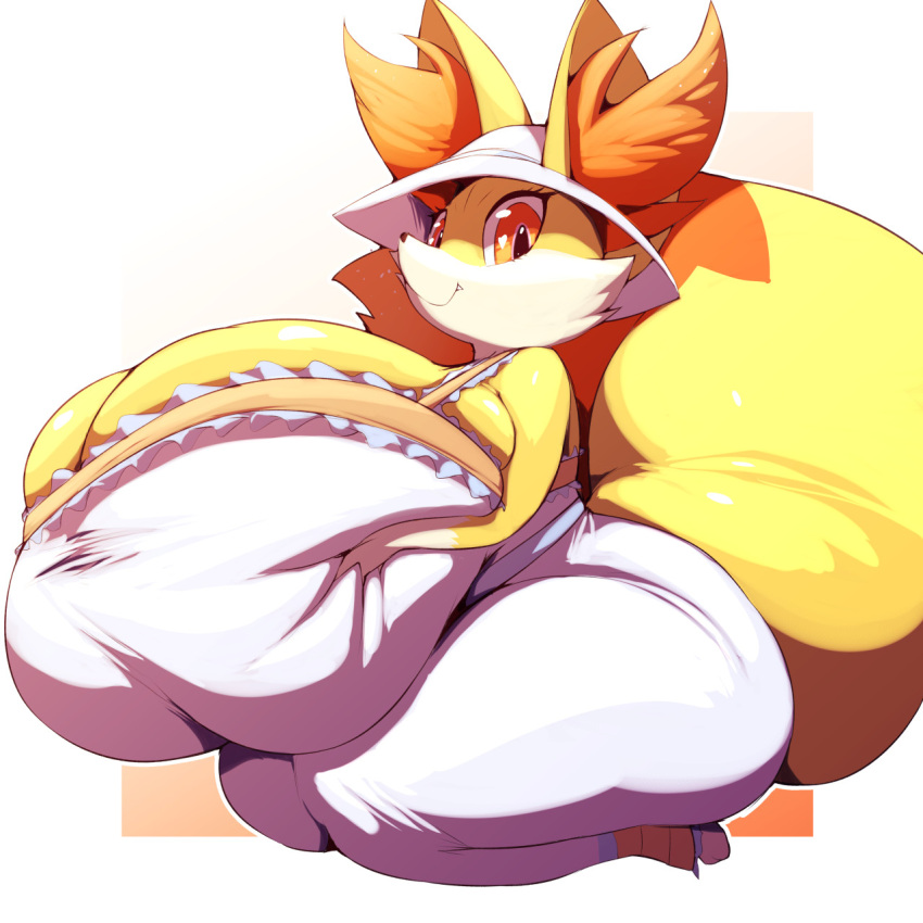 1:1 2022 anthro anthrofied big_breasts breasts breasts_bigger_than_head bubble_butt clothed clothing dress female fennekin fur furry furry_only generation_6_pokemon hi_res huge_breasts hyper hyper_breasts large_breasts niki_(dofunut) nintendo pokemon pokemon_(species) solo solo_focus tail thick_thighs trinity-fate62 video_games