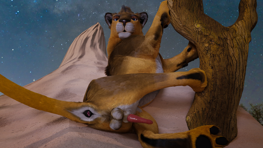 16:9 3d_(artwork) 3danimal 3dart 3dartwork 3dferal 3dlion animal_genitalia anus ass balls bigcat digital_media_(artwork) erection felid feline feral fur genitals hair hi_res lion male male_only mammal pantherine penis presenting realistic ruark solo widescreen