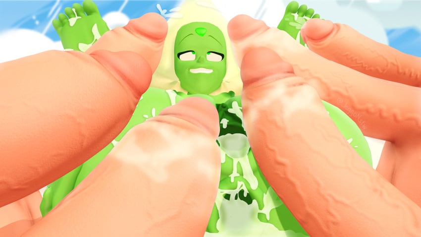 1girls after_sex big_penis cum cum_in_ass cum_in_pussy cum_inside cum_on_feet cum_on_penis female female_focus gangbang gaping hi_res highres huge_cock jeggosfm male multiple_boys peridot_(steven_universe) source_filmmaker steven_universe tagme