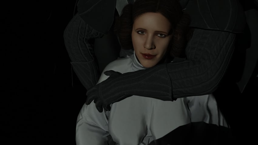 3d a_new_hope captured carrie_fisher clothed darth_vader daz3d daz_studio princess_leia_organa skoobrya star_wars staring_at_viewer