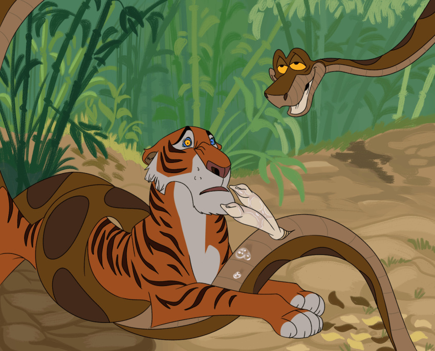 animated curtis_parker disney duo felid feral gay hi_res kaa kaa_eyes male male/male male_only mammal pantherine penis reptile scalie shere_khan snake the_jungle_book tiger