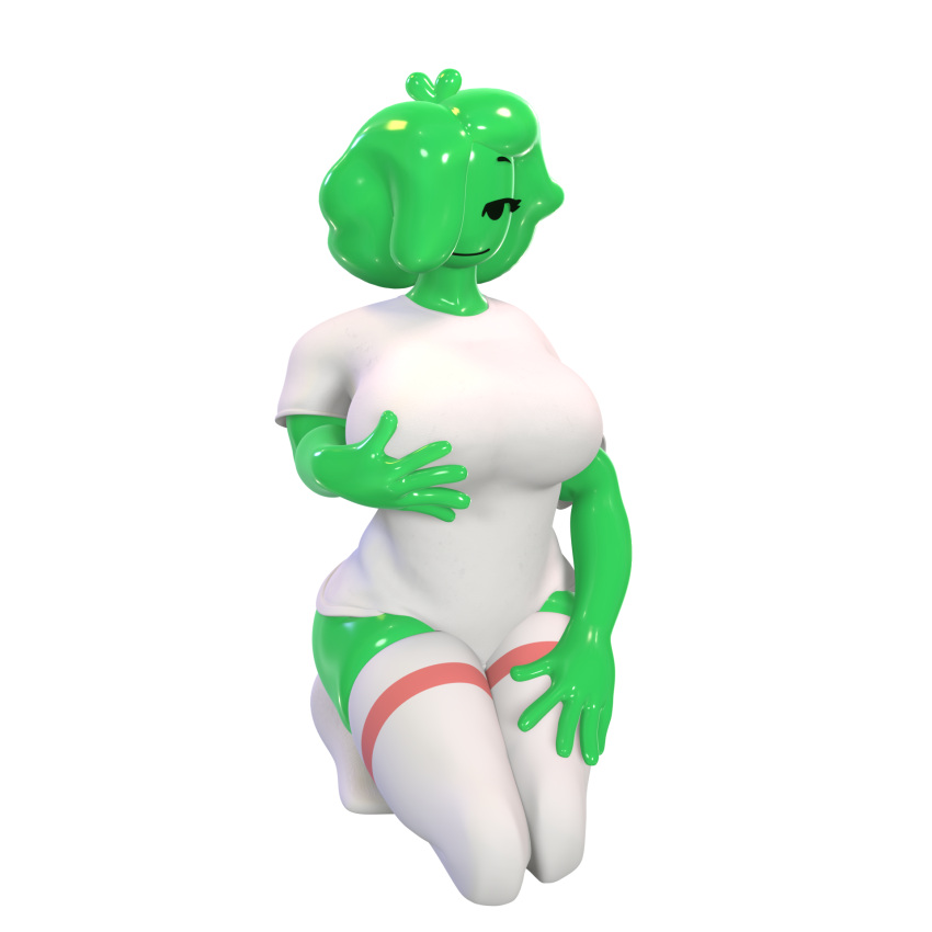 1girls breasts female_only jellie_(bepixel) long_socks slime_girl solo_female thighs