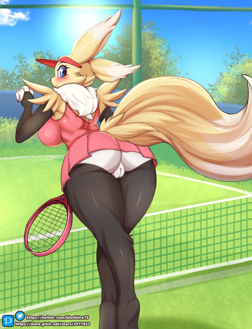 absurd_res anthro areola ass bandai_namco blue_eyes blush braixen breasts canid canine clothed clothing crossover digimon digimon_(species) female fur generation_6_pokemon genitals hi_res hybrid kyodashiro mammal nintendo pokémon_(species) pokemon pokemon_(species) pussy renamon solo video_games white_body white_fur yellow_body yellow_fur