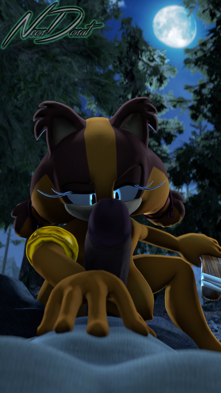 anthro badger boomerang dark-skinned_male duo female first_person_view forest hand_on_another's_chest hi_res human human_on_anthro kneeling lying male male/female mammal mustelid musteline neondonut night on_back penis_awe plant sega sonic_(series) sonic_boom sonic_the_hedgehog_(series) sticks_the_badger tree