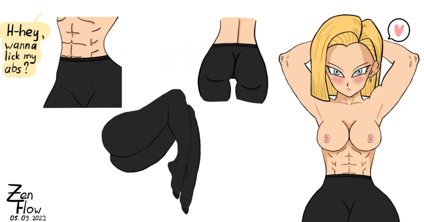 abs android_18 ass breasts dragon_ball dragon_ball_super dragon_ball_z legs muscular_female pantyhose zenflow