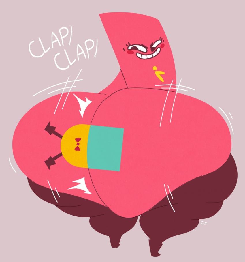 ass ass_clapping between_ass big_ass big_butt blush boots butt clapping_cheeks clip_(snipperclips) cyanu face_in_ass fat_ass fat_butt huge_ass hyper_ass no_outlines snip_(snipperclips) snipperclips thick thick_ass thick_thighs thighs twerking