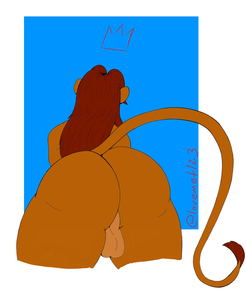 1boy 2022 absurd_res anthro ass balls big_butt blue_balls disney felid fur genitals hair hi_res lion lovemet123_(lovemet_room) male male_focus mammal nude pantherine rear_view red_hair simba solo solo_focus tagme tail_tuft the_lion_king thick_thighs tuft yellow_body yellow_fur