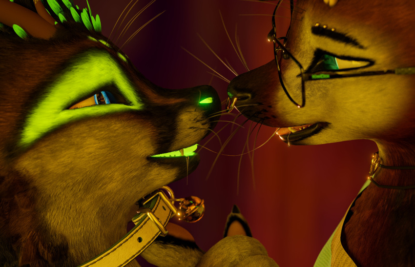 anthro anthro_only bell_collar blender_(software) blue_eyes collar collared deer feathers fur furry furry_only glowing glowing_markings glowing_mouth kiwidox kiwidox_(artist) male nose_piercing nose_ring pink_pawpads rexouium saliva saliva_drip saliva_string saliva_trail tagme twitter vr_media