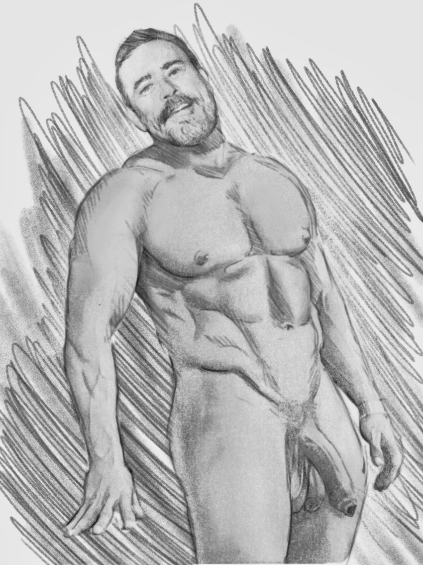 abs beefcake beefy big_chest big_cock big_penis comic male male_only naked negan nude nude_male pecs six_pack sketch strong the_walking_dead the_walking_dead_(series)